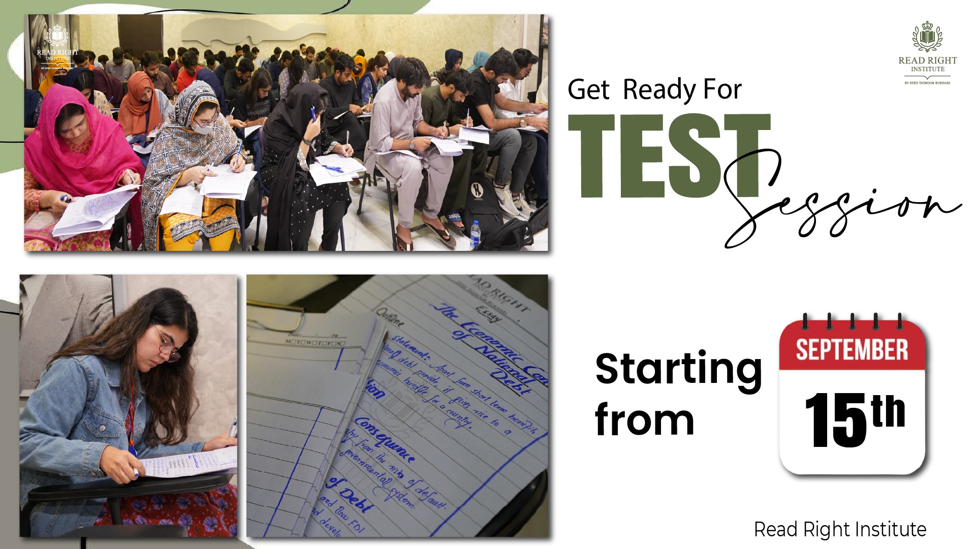 Students at Read Right Institute are putting their knowledge to the test in the G1 session and Test Session for CSS 2026 preparation