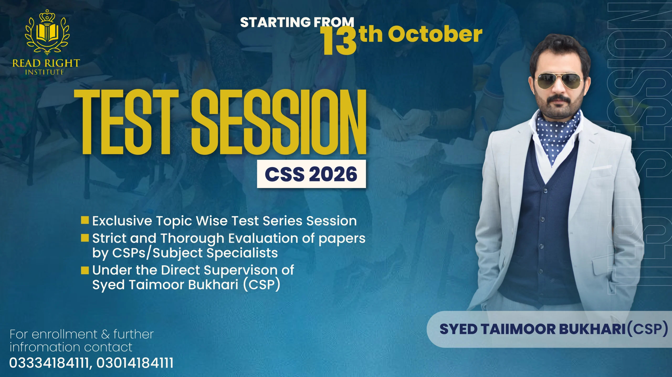 Students at Read Right Institute are putting their knowledge to the test in the G1 session and Test Session for CSS 2026 preparation