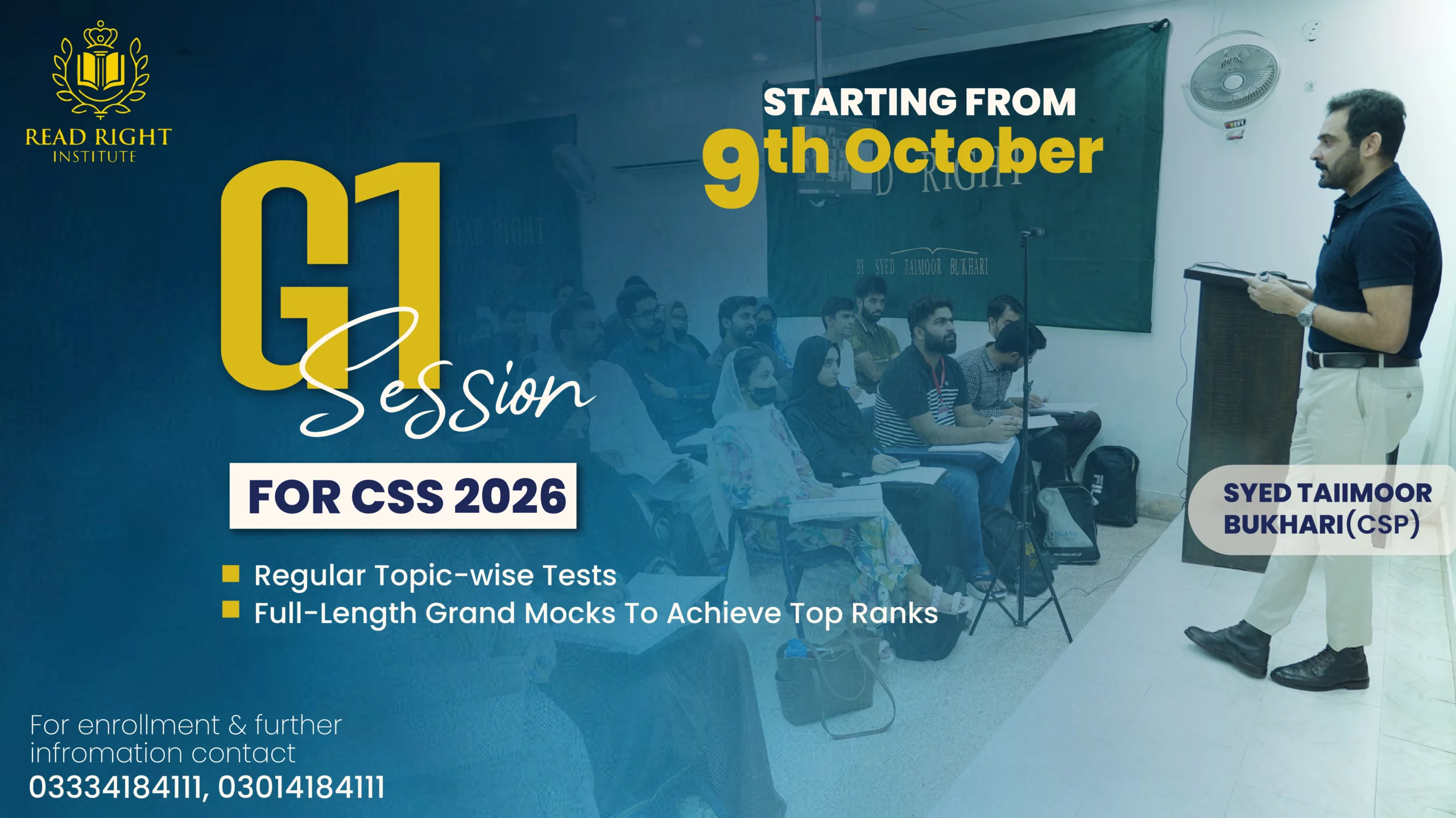 G1 ENTRY TEST – CSS’26 ELITE PREP Sir Taimoor Guiding Aspirants for CSS 2026